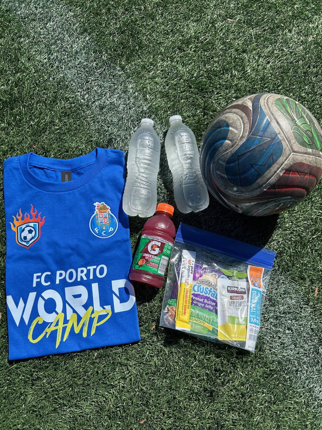 Official FC Porto World Camp kit and snacks